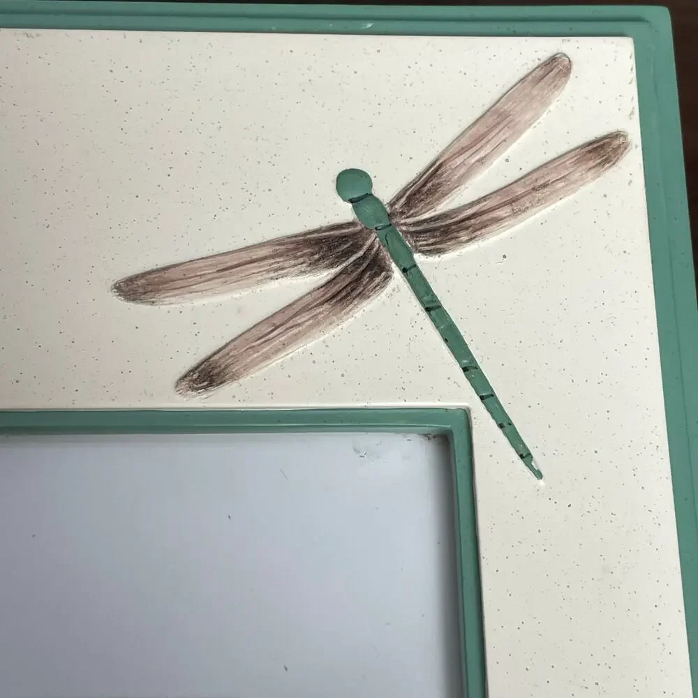 Pfaltzgraff Dragonfly Picture Frame 5x7 Vtg 1999 Burnes of Boston Photo Holder